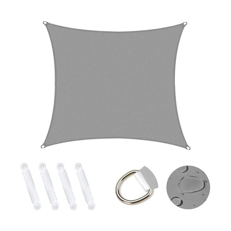 

Waterproof Sun Shade Sail Canopy Awning Shelter,Shade Sail Rectangle For Outdoor Patio Garden Carport (Gray)