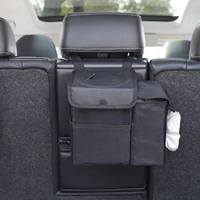 waterproof foldable trash box car seat back storage box car trash can with storage pockets vehicle accessories trash cans