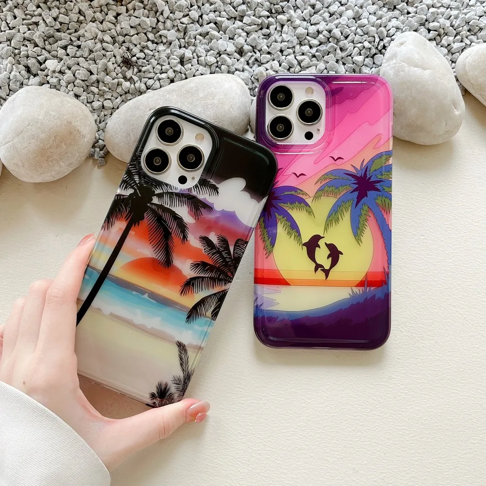 

Прозрачный мягкий чехол с изображением кокосового дерева для iphone 11 12 12Pro 13 13Pro 14 14ProMax 8Plus X XR XSMAX