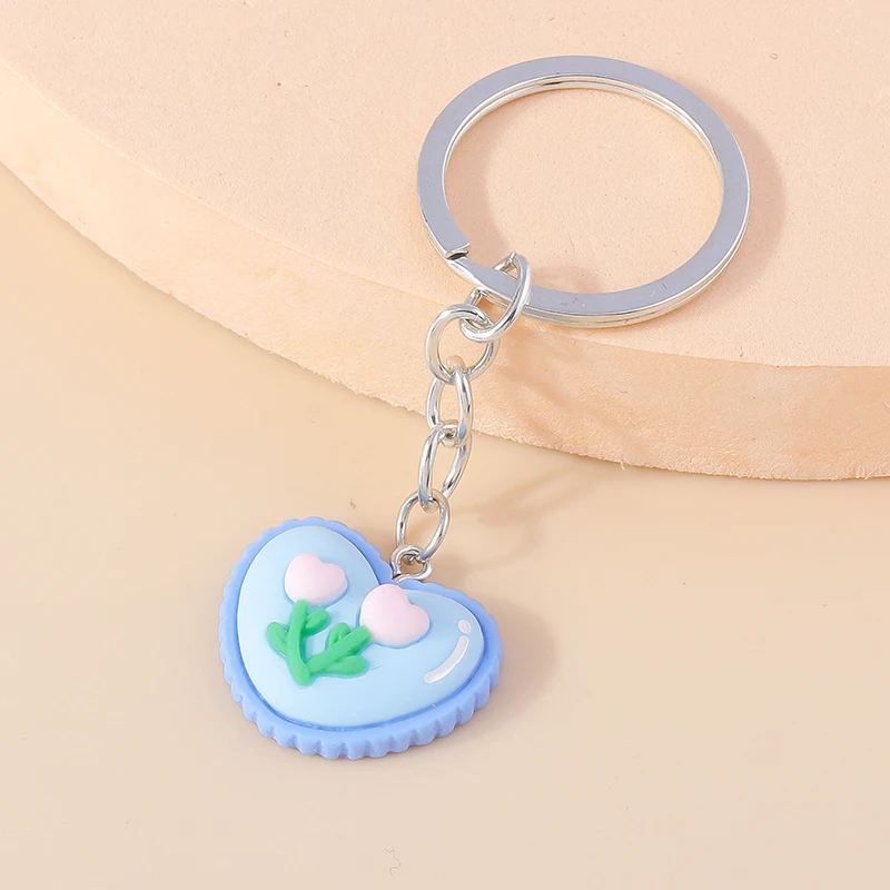 

Cute Keychains Resin Love Heart Pendants Keyrings for Women Men Car Key Handbag Hanging Key Chains DIY Handmade Jewelry Gifts
