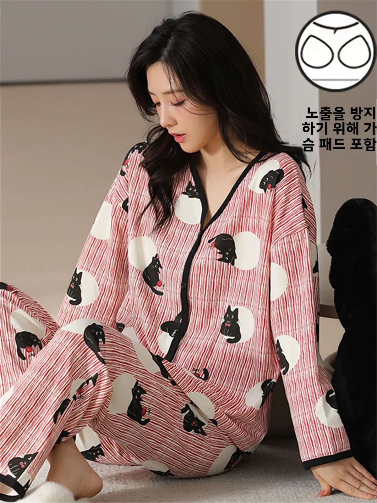 Мягкие пижамы женские весенне-осенние с длинными рукавами свободные и милые