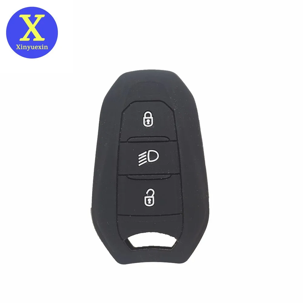 

Xinyuexin Silicone Car Key Cover FOB Case for For Citroen C5 C6 C4L C3XR for DS 3 4 5 7 Smart Remote Key Holder Bag Protection