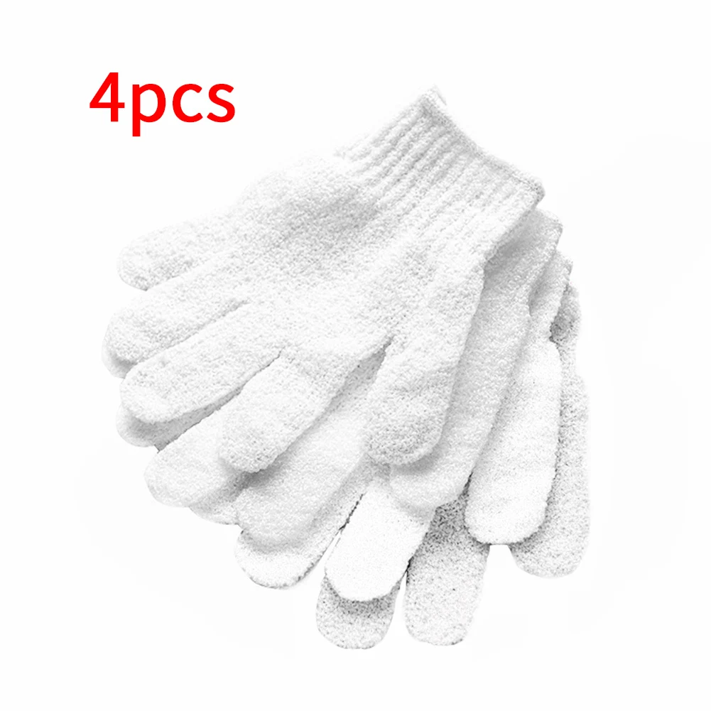 

4pcs Face/legs/body Scrub Massage Cleansing Spa Candy Color Exfoliating Cleaner Wash Skin White Shower Gloves