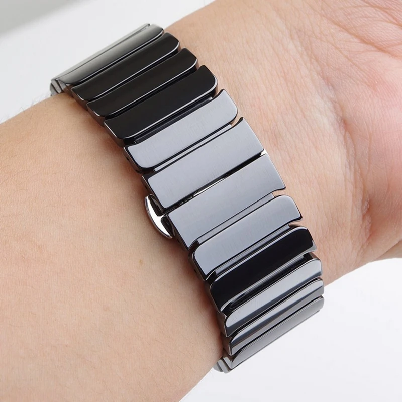 Ceramic band for Apple Watch strap 40mm 44mm 45mm 41mm 7 SE/6/5/4 Watch Bracelet Watchbands for iWatch Series 7 6 5 4 42mm 38mm