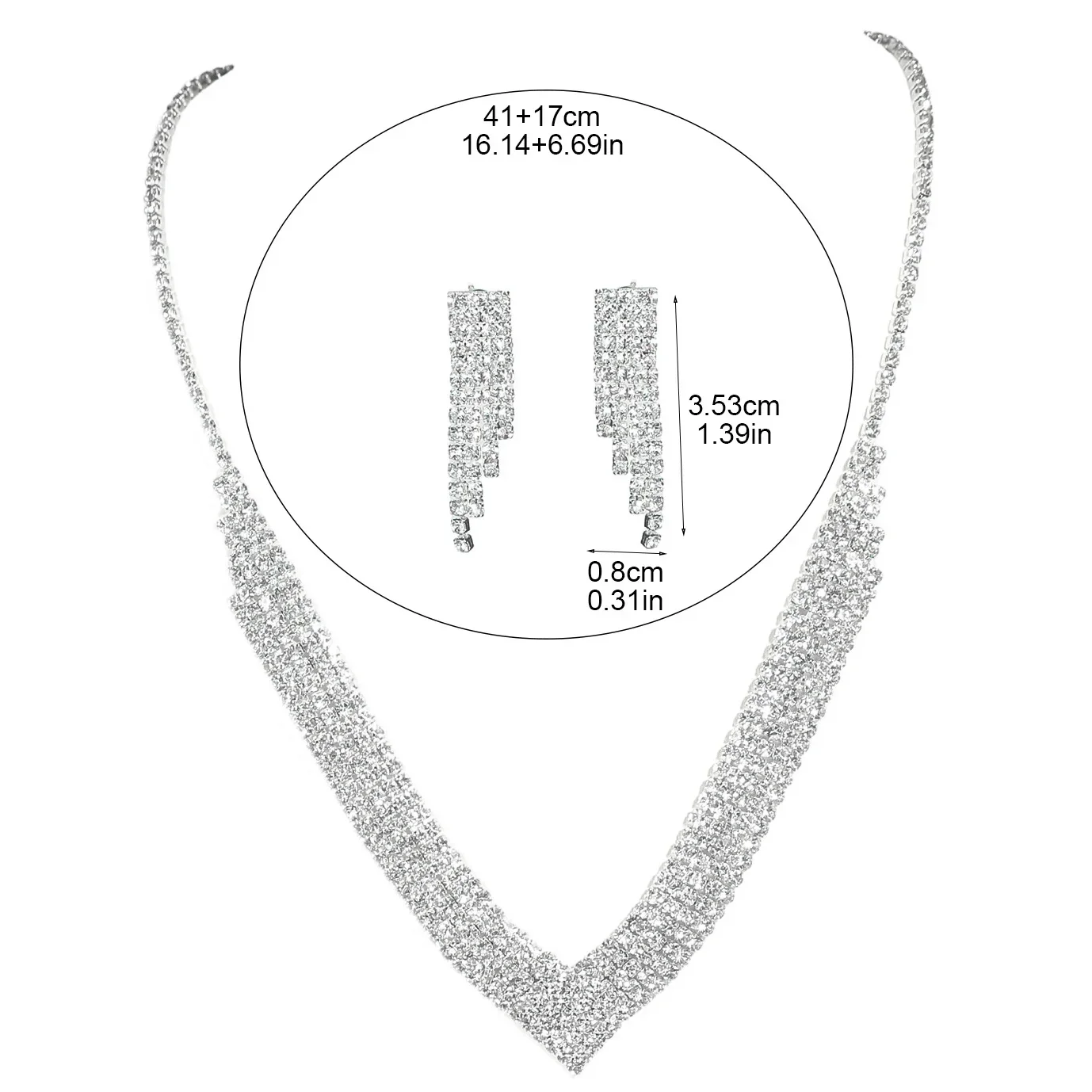 Простые и изысканные бриллианты нерегулярные серьги-колье из двух частей модный