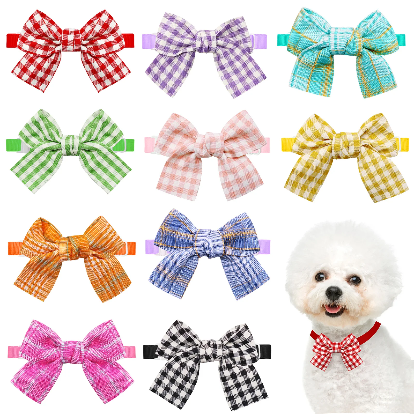 50/100pc Paid Style Dog Bowtie Cute Small Dog Cat Bow Tie Neckties For Dogs Pets Bows For Dog Grooming Accessories Pet Supplies