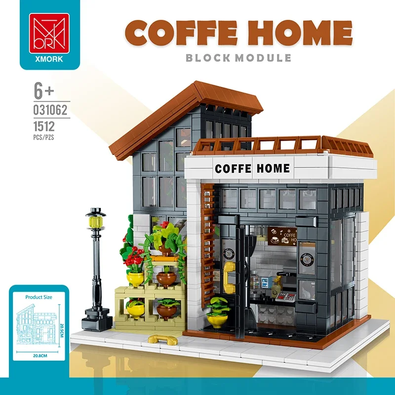 Конструктор MOC Creative City Streetview: Кофейня на улице, солнечный свет, LED-подсветка, архитектурная модель, строительные блоки, DIY-декор, игрушка для детей (art.: 3920d8ea353e2) - 3920d8ea353e2