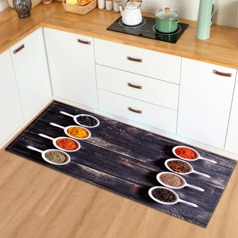 

Кухонные коврики с графическим принтом специй для спальни маслостойкий Противоскользящий прямоугольный домашний Декор коврик для прихоже...