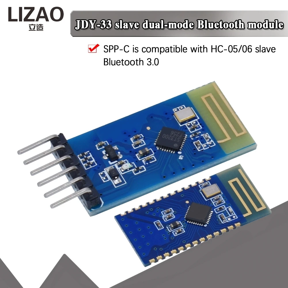 Модуль Bluetooth LIZAO JDY-33 с двумя режимами работы (SPPC), совместимый с HC-05, HC-06, JDY-31, JDY-30, Bluetooth 3.0 (Slave) (art.: 3920da5eb810a) - 3920da5eb810a
