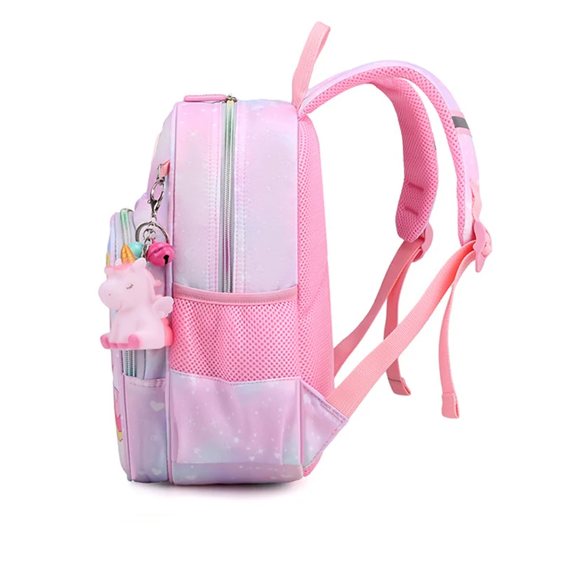 Unicorn Backpack Girls Cartoon Princess SchoolBags Kid Satchels Kindergarten Bookbag teen Send keychain Mochila Infantil Escolar