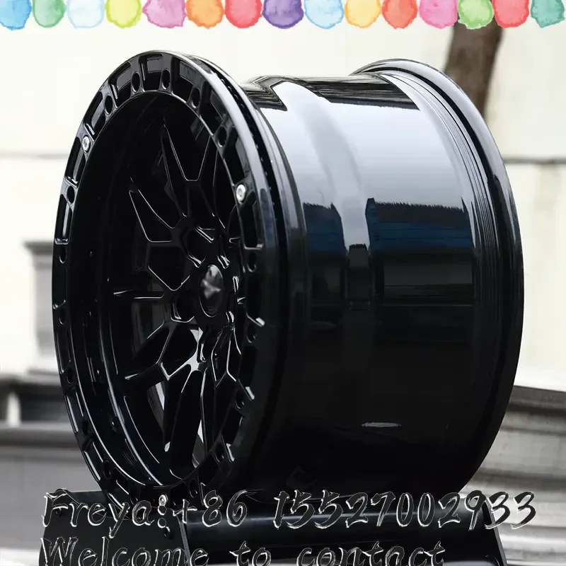 Фото 17-18-дюймовые кованые алюминиевые диски Beadlock Drag Wheels 5x114.3 5x120, полностью глянцевые черные, классический стиль для M3 E30 E90 Mustang GT №5