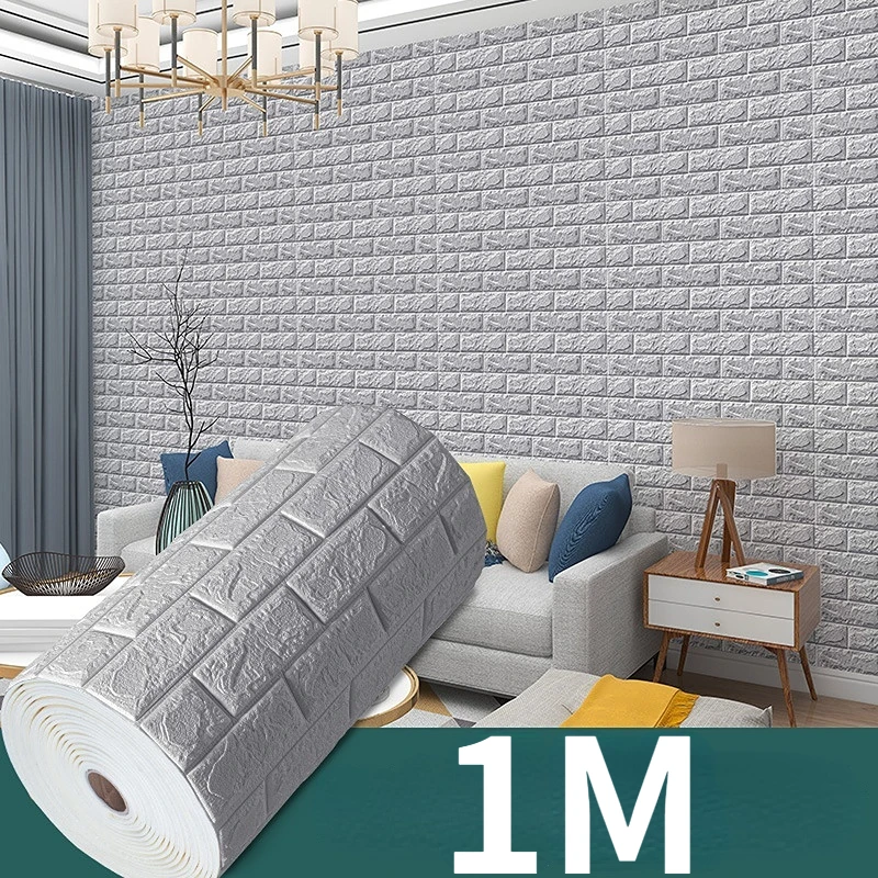 

3D Brick Wall Stickers DIY Decor Self-Adhesive Waterproof Wallpaper For Kids Room Bedroom Kitchen Home Wall Decor