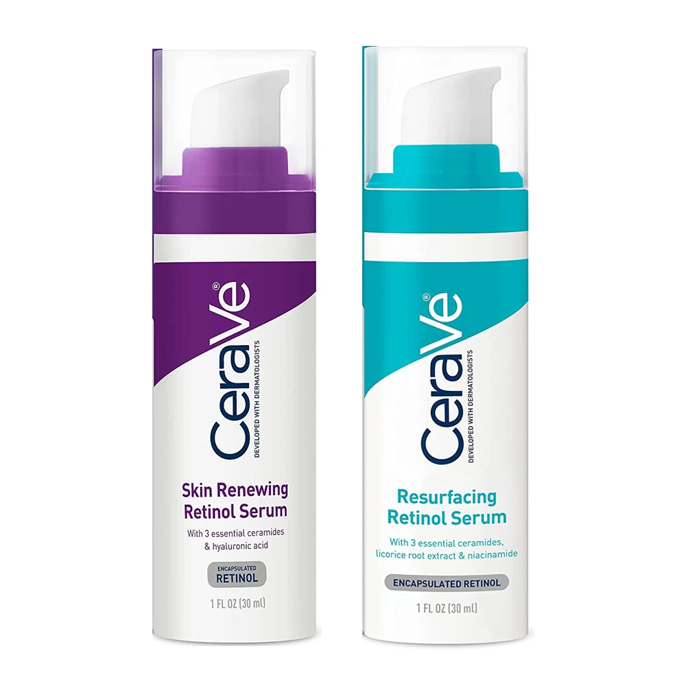 

2PCS New CeraVe Resurfacing Retinol &Skin Renewal Retinol &Hyaluronic Acid Serum Moisturizing Anti-Aging Repair Sensitive 30ml