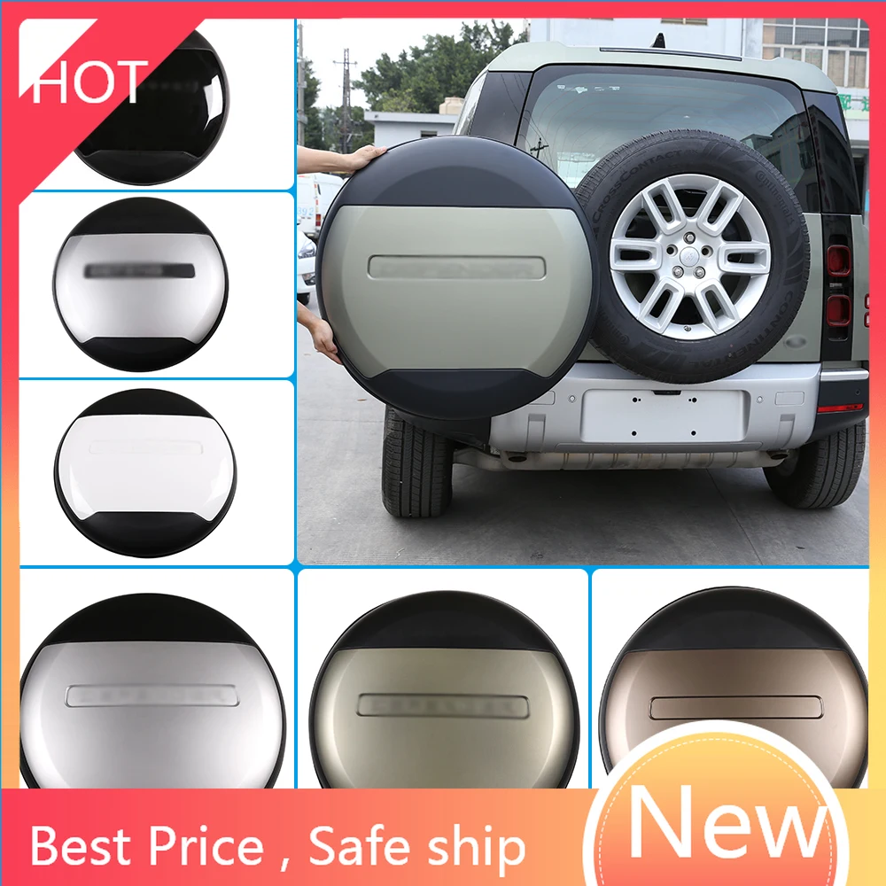 

8 Styles Car Rear Spare Tire Protector Cover,ABS&Leather,For Land Rover Defender 110 130 2020,Decoration Accessories (with Logo)