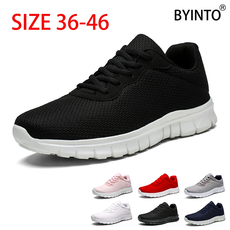 Большой размер 36-46 унисекс спортивные кроссовки ультралегкие мужские с дышащей
