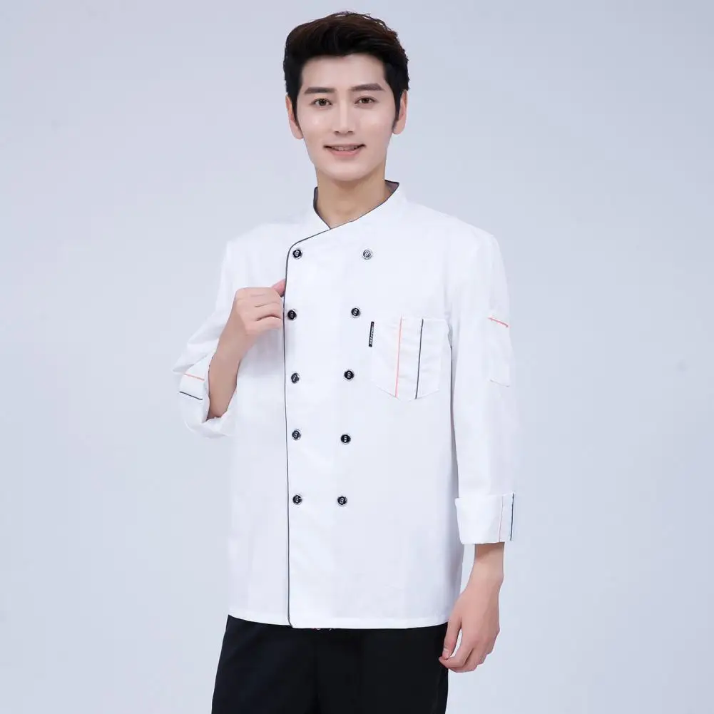 

Chef Shirt Long Sleeves Women Men Chef Shirt Buttons Cardigan Chef Top