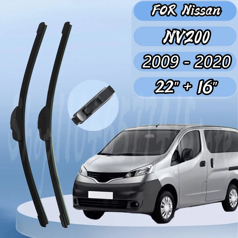 

Передние щетки стеклоочистителя автомобиля для Nissan NV200 2009-2020, лобовое стекло, автоаксессуары 22 "+ 16"