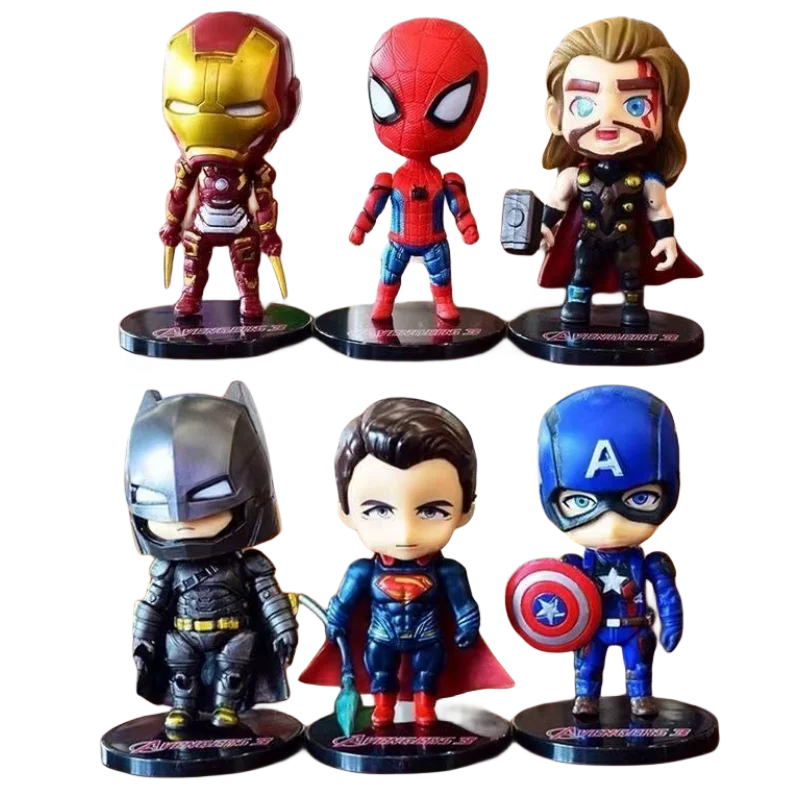 

Marvel anime Q version of the Avengers hand-run Captain America Spider-Man Iron Man Thor doll model fashion exquisite ornaments