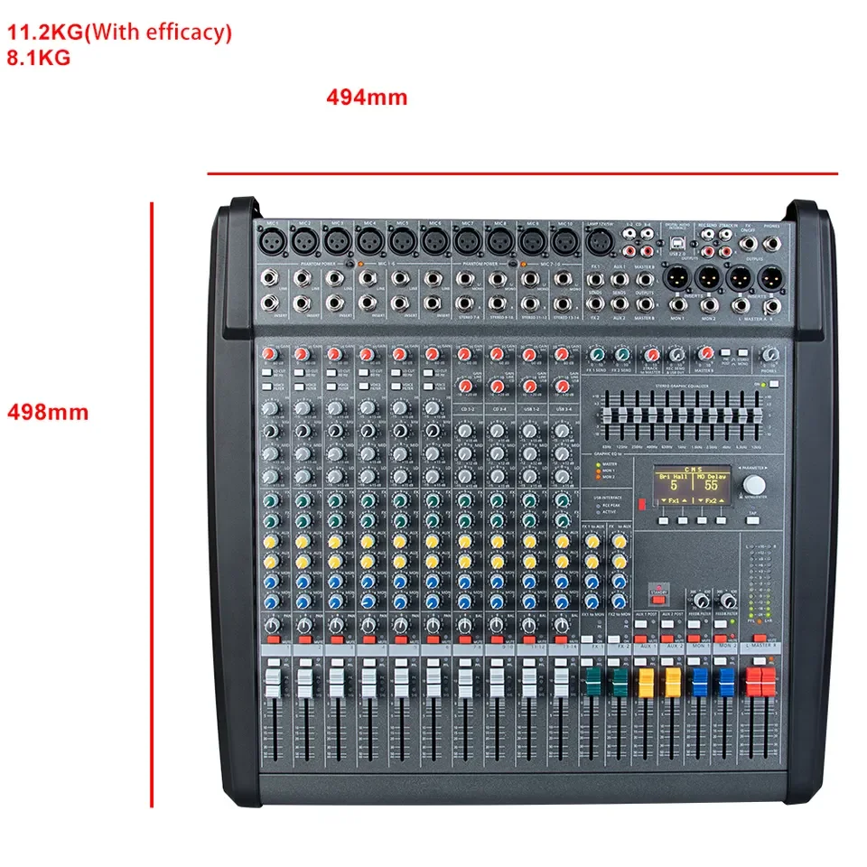 Depusheng DMX1400 Professional 1000 Вт * 2 высокой мощности 14-канальный усилитель DJ Караоке