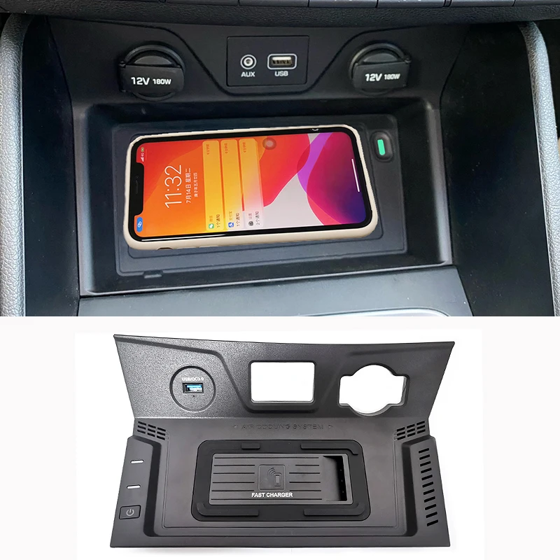 Автомобильный держатель беспроводной зарядки 15 Вт для Hyundai Tucson 2015 2016 2017 2018