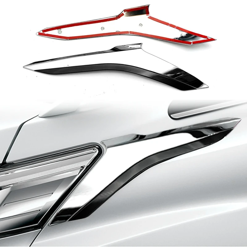 

For Toyota Alphard Vellfire 2016-2019 ABS Chrome Front Headlight Lamp Cover Garnish Strip Eyebrow Cover Trim