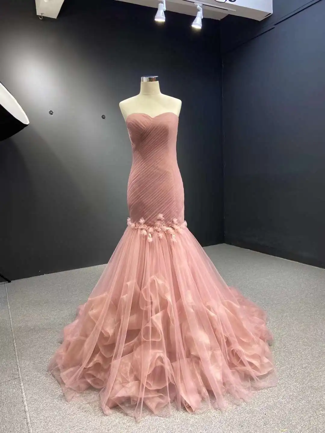 

Aoliweiya Bridal #66930 Dusty Pink Pleated Evening Dress