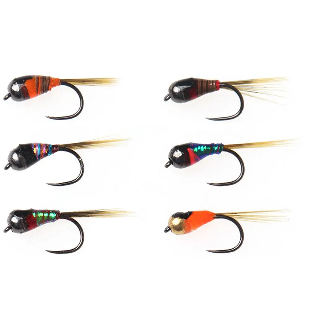 6 шт. вольфрамовые маленькие шарики Perdigon Nymph мушка радуга коричневая форель