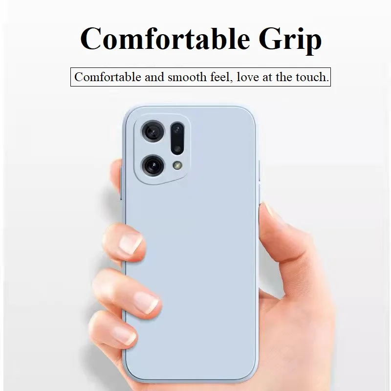 

For OPPO Find X5 Pro Ultra Thin Straight Edge Soft Liquid Silicone Phone Case All-inclusive Lens Anti-fall Protection Cover