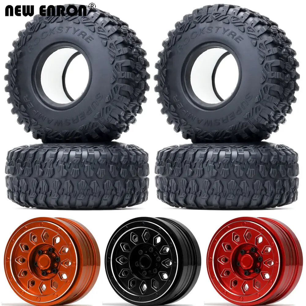 

2.9" Alloy Beadlock Wheel Rim Hub & Rubber 175*65mm Terrain Tires for 1/6 RC Crawler Axial SCX6 Jeep JLU Wrangler AXI05000T1 T2