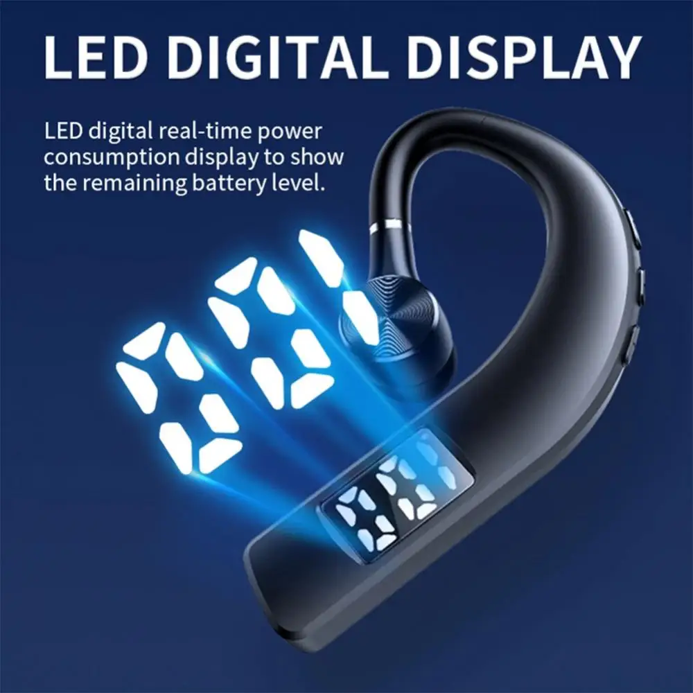 

150 Mah Business Earphone Hanging-ear Tws Earphones Noise Reduction Bluetooth Headphones Digital Display Bluetooth Headset Enc
