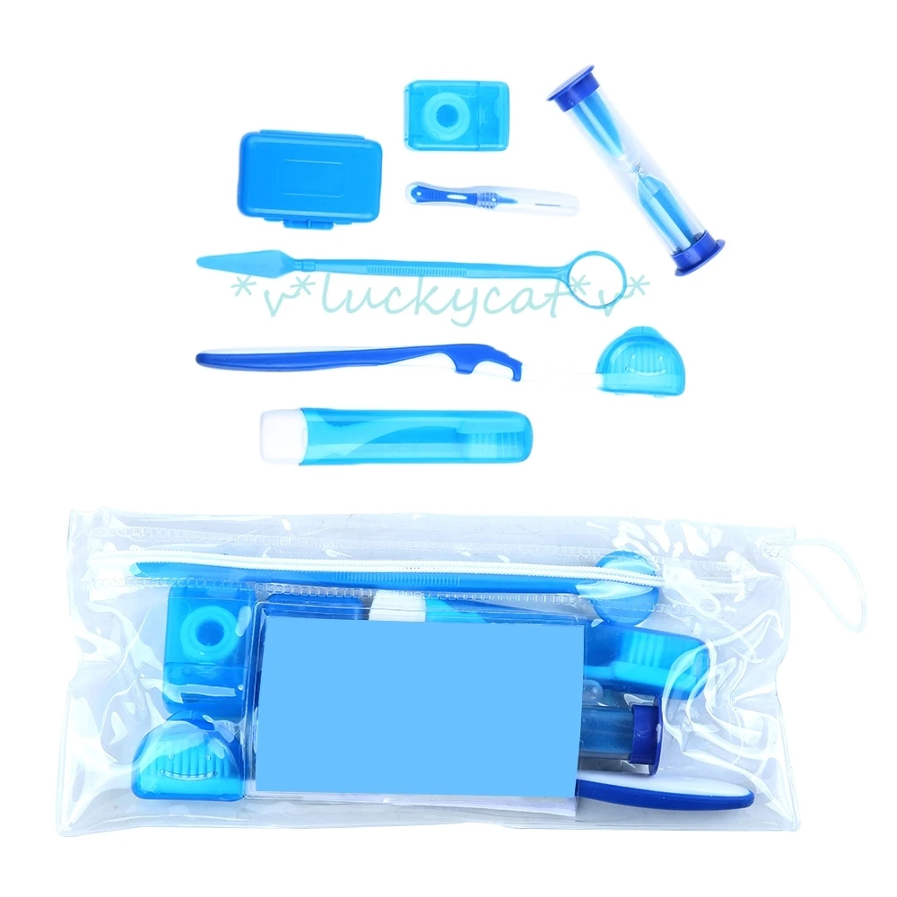 

new 1set Dental Toothbrush Ties Brush Floss Oral Care Kit Cleaning Braces Orthodontic Supplies Set For Dental Travel Kit tool