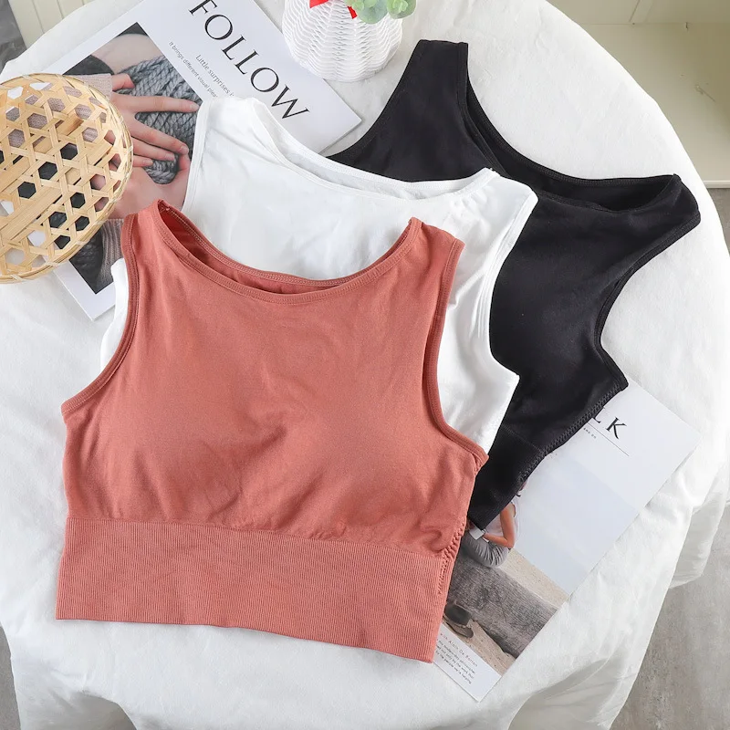 

1pc Sports Bra Yoga Brassiere Workout Gym Fitness Women Seamless High Impact Padded Underwear Vest Wireless Bra Tube Top