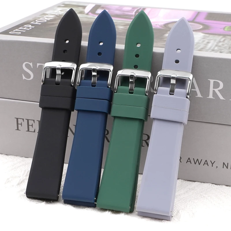

Quick Release Dustproof Silicone Watch Strap 16mm 18mm 20mm 22mm for Huawei Samsung Galaxy Wristband Replacement Smart Watch