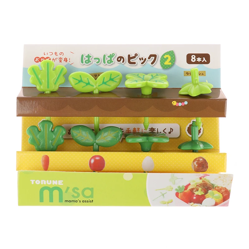 

8pc Fruit Fork Toothpick Small Salad Four-leaf Clover Tiny Fork Mini Cake Picks For Kids Lunch Box Bento Accessories Party Decor