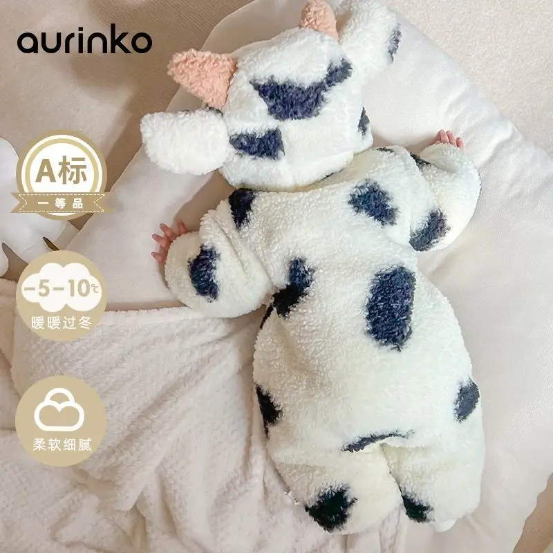 

Зимняя одежда для младенцев, новый плотный хлопковый комбинезон для мальчиков и девочек, комбинезон с длинным рукавом и капюшоном, комбинезон, утепленный мультяшный комбинезон, верхняя одежда