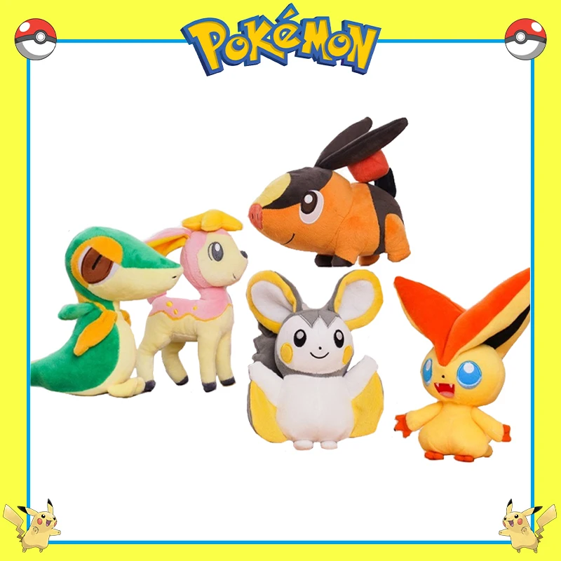 

20cm TAKARA TOMY Pokemon Emolga Tepig Snivy Deerling Plush Toys Doll Soft Stuffed Anime Animals Decor Toys Cute Gifts for Kids