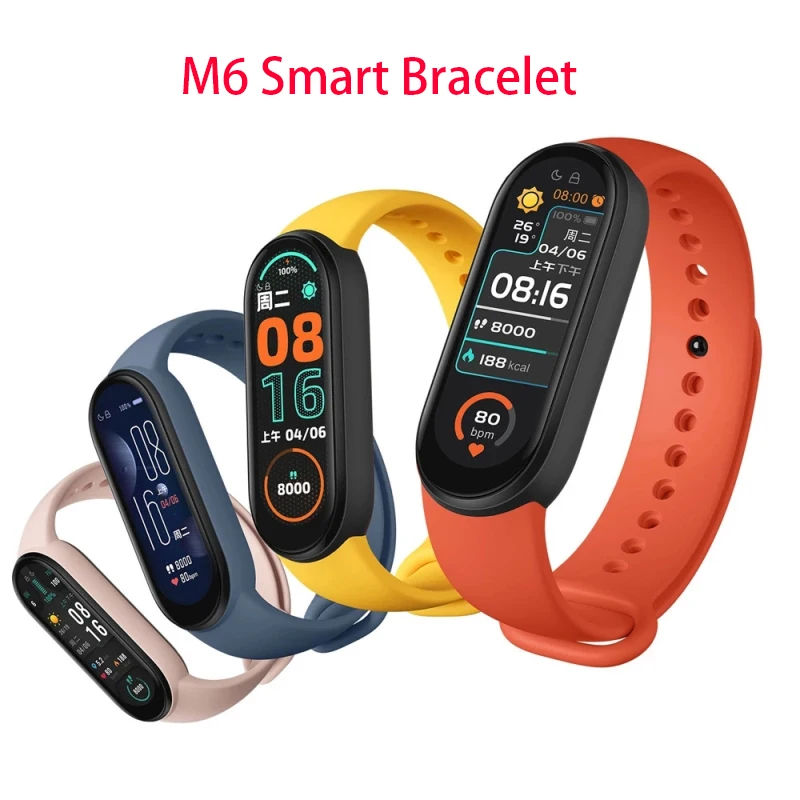 

M6 Smart Bracelet AMOLED Screen Sport Smartband Heart Rate Fitness Blood Pressure Tracker Bluetooth-compatible IP67 Waterproof