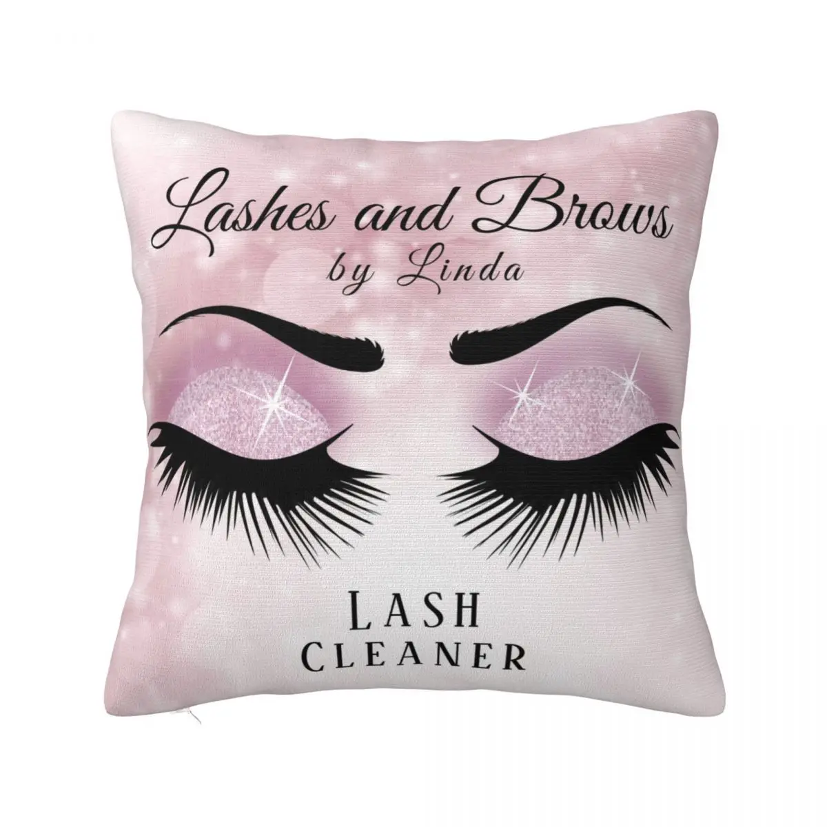 

Eyelash Pillowcase Printing Fabric Cushion Cover Decoration Beauty Glam Closed Eyes Pillow Case Cover Seat Zippered 45*45cm