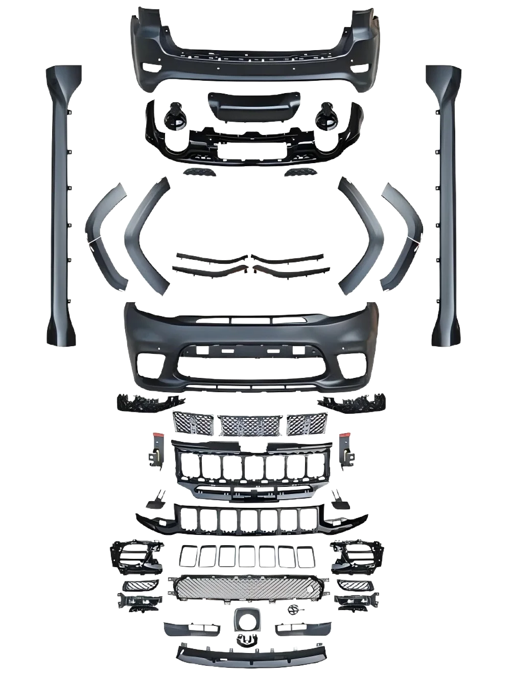 Фото Комплект кузова для Grand Cherokee 2011-2017 Facelift to 2018-2020 SRT Style Upgrade Детали с решеткой бампера капота Plug and Play №2