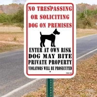 beware of dog enter at own risk metal sign no trespassing 12x18 uv coated ink rust free aluminum waterproof pre drill