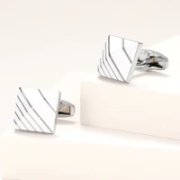 mens cufflinks 2022 tomye xk22s029 fashion silver color square formal business dress shirt cuff links button wedding gifts