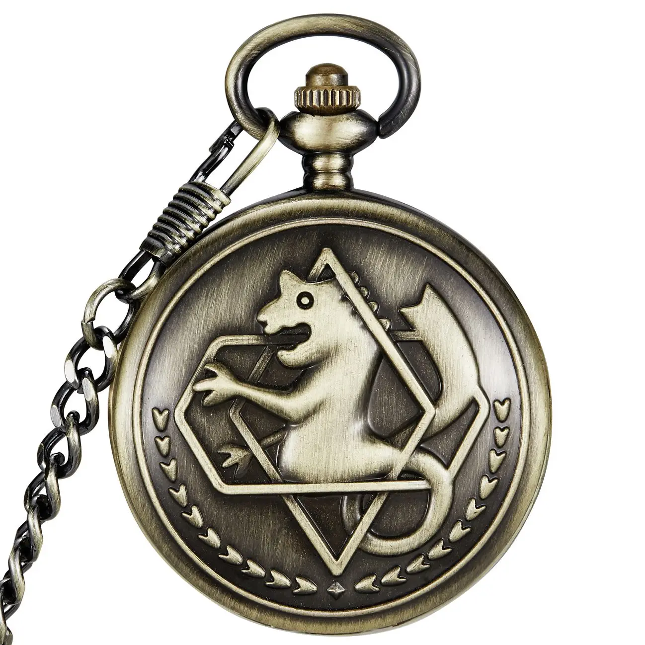 Vintage Fullmetal Alchemist Mechanical Pocket Watch Man Cosplay Edward Elric Anime Design Male Pendant Necklace Chain Clock Gift