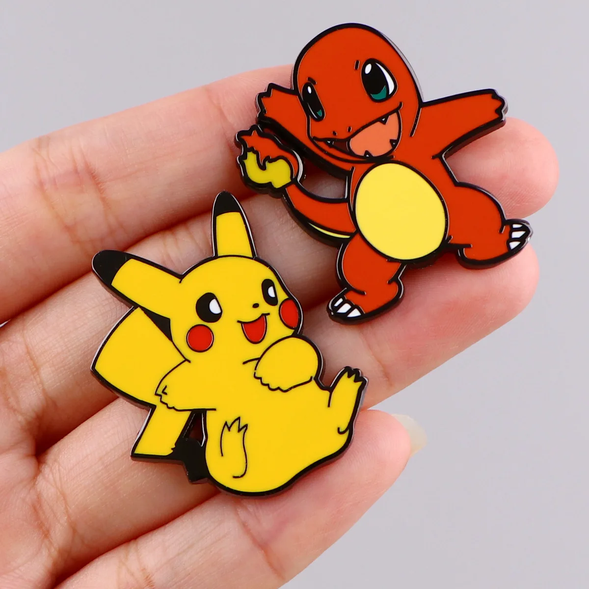 Покемон аниме Генгар Снорлакс Пикачу Чармандер металлическая брошь рюкзак