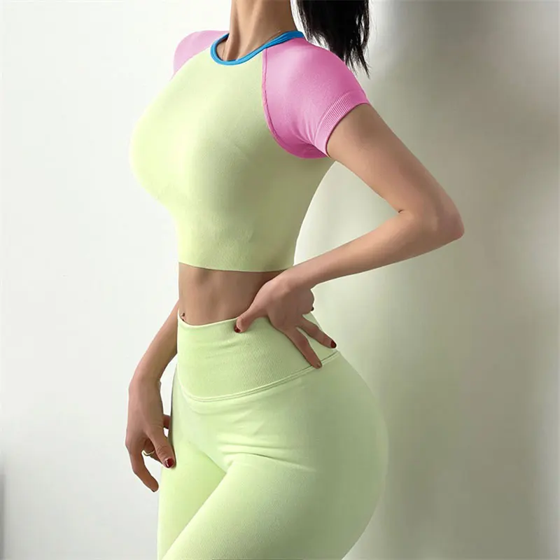 

Women Yoga Set Sports shorts High Waist Seamless Fitness set Gym Shorts Set Running Sportswear Workout Clothes Sports Suits 2pcs