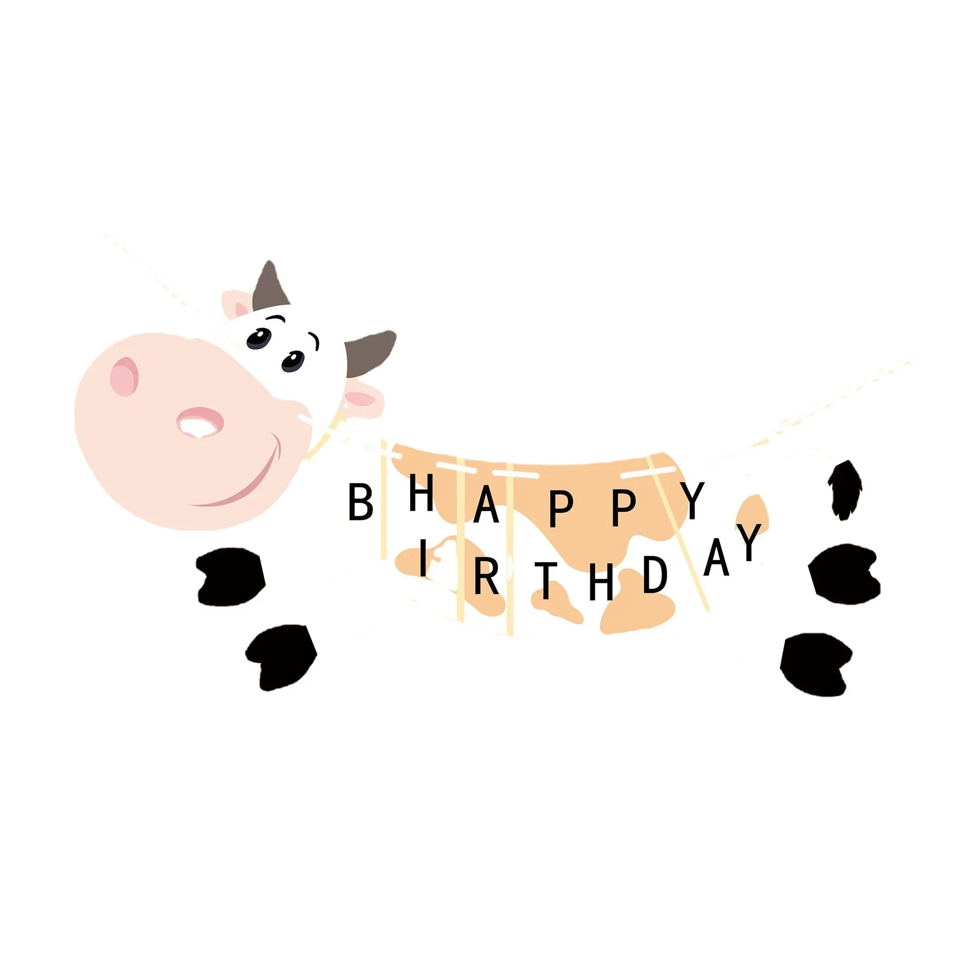 Жираф корова свинка тянущийся флаг животное на день рождения латте детский