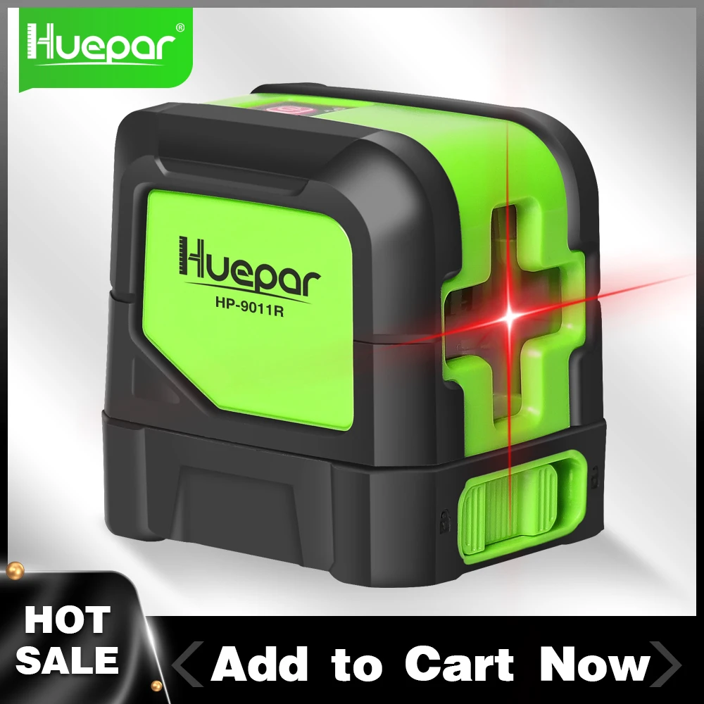 Huepar-ferramenta de Nível a Laser 9011r com Base Magnética Raios Vermelhos Autonivelamento Vertical e Horizontal Níveis de laser
