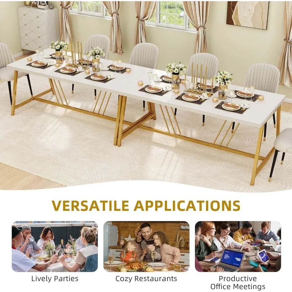 Большой современный обеденный стол 70 3 дюйма для 6-8 человек прямоугольный