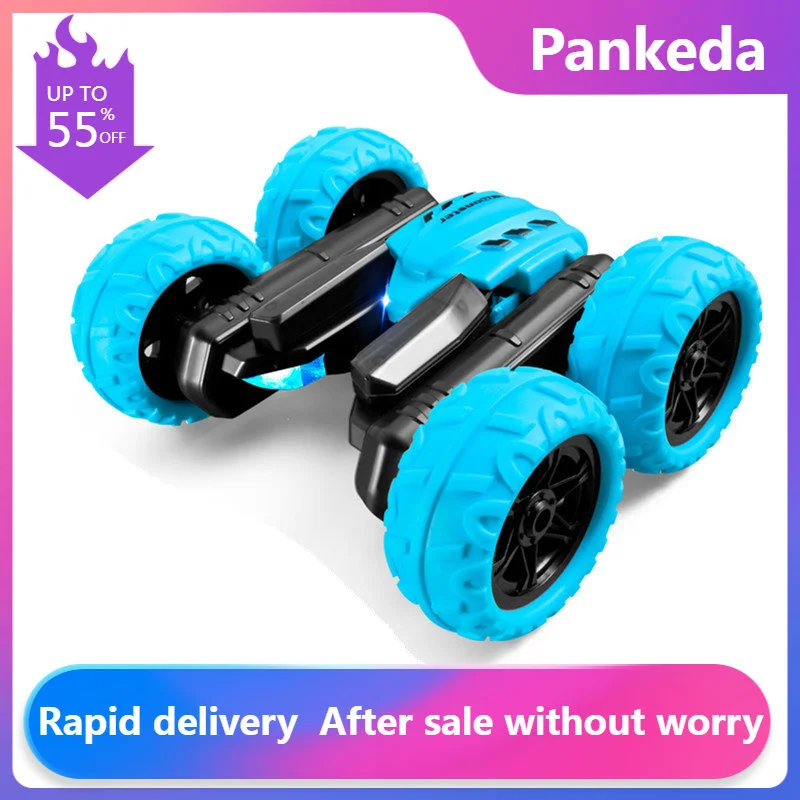 

Mini stunt remote control car, 2.4GHz remote control car, text confession double-sided flip rotating car, children's toys gifts