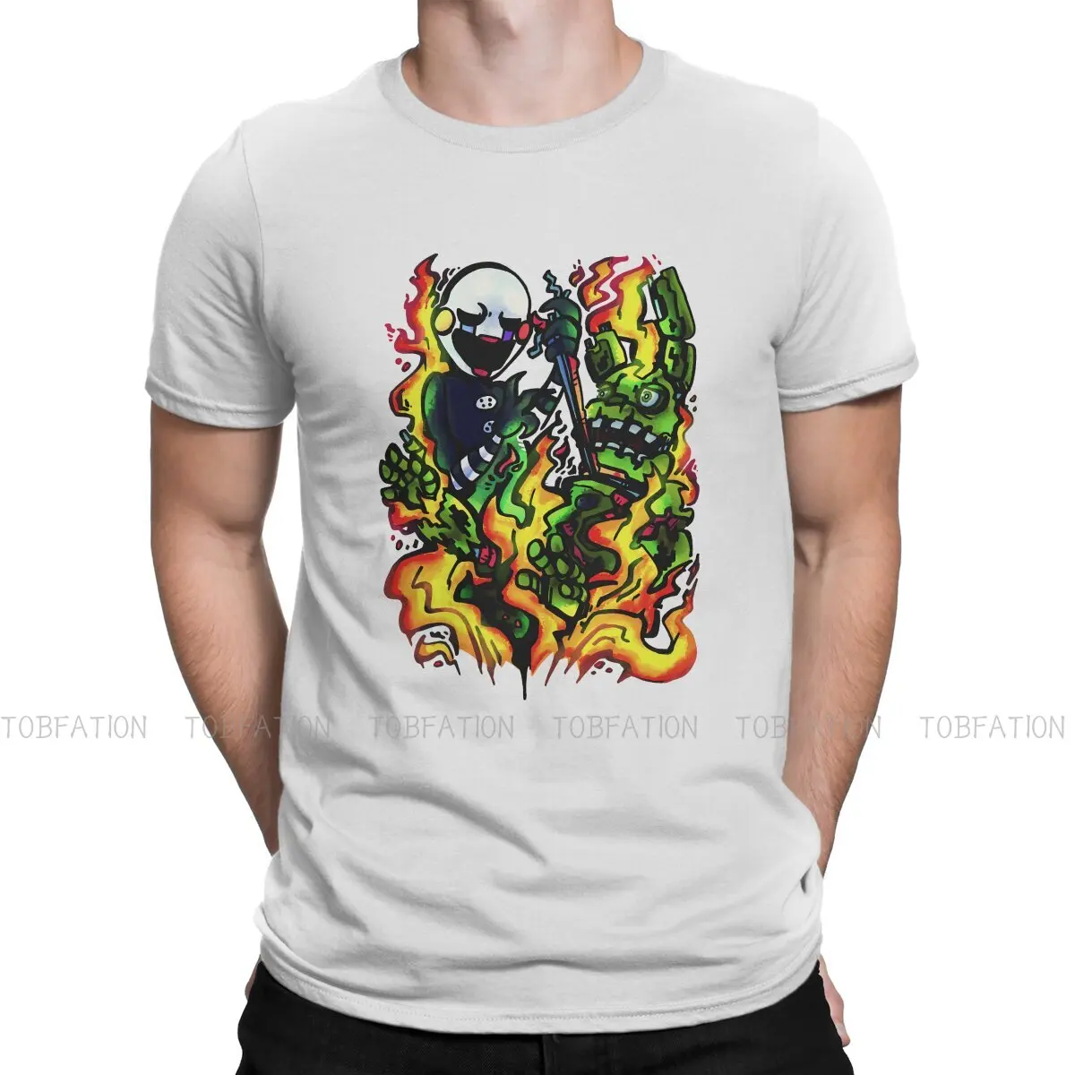 

Springtrap and The Puppet Classic Fashion TShirts FNAF Game Male Harajuku Pure Cotton Tops T Shirt O Neck Big Size