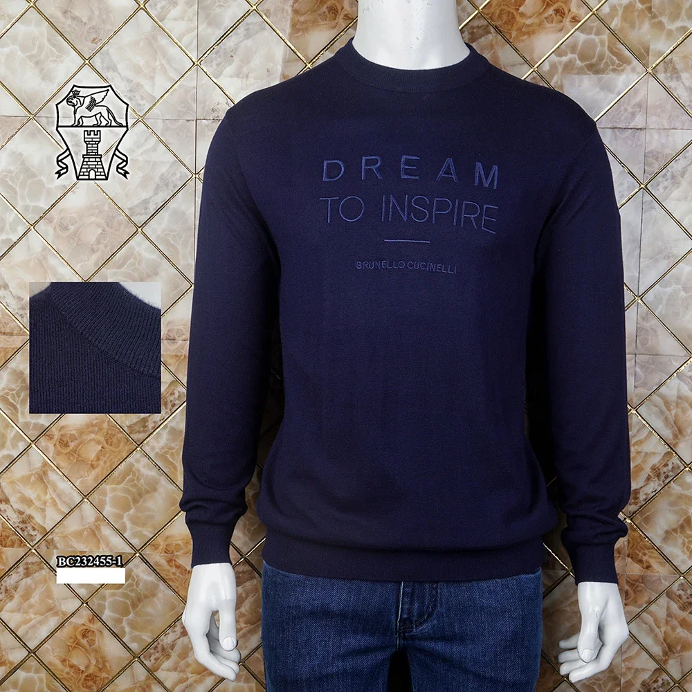 

Мужской кашемировый свитер с круглым вырезом, большого размера